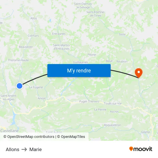 Allons to Marie map