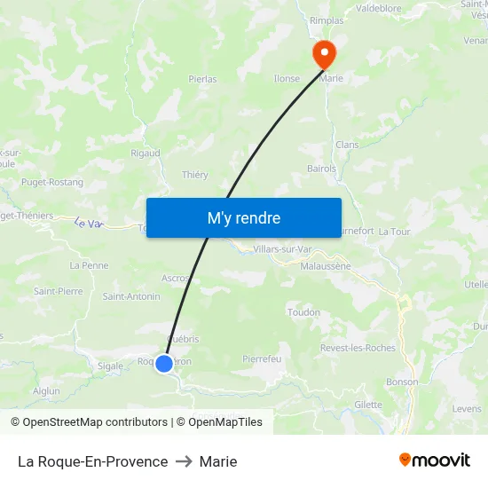 La Roque-En-Provence to Marie map