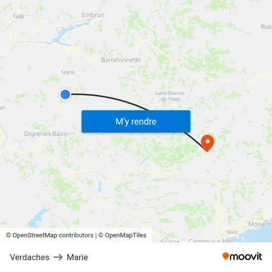 Verdaches to Marie map