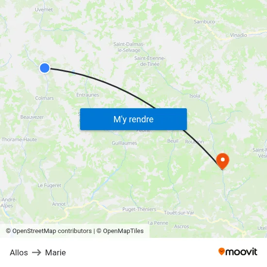 Allos to Marie map