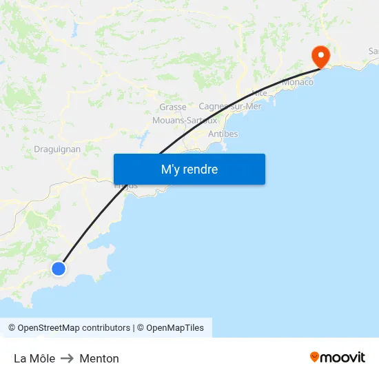 La Môle to Menton map