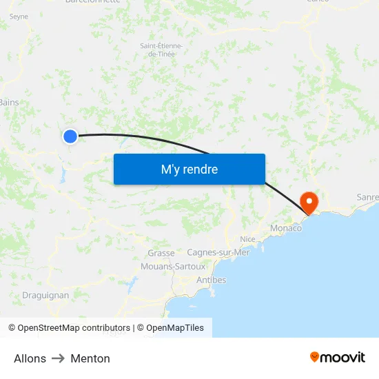 Allons to Menton map