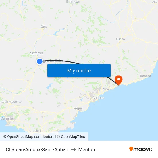 Château-Arnoux-Saint-Auban to Menton map