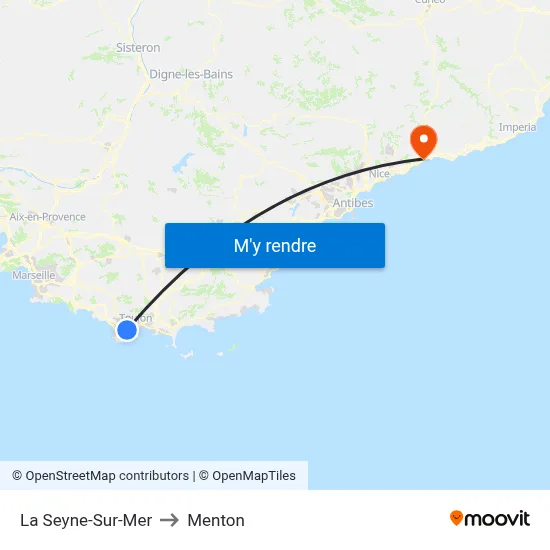 La Seyne-Sur-Mer to Menton map