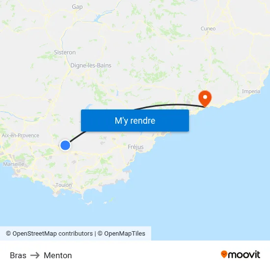 Bras to Menton map