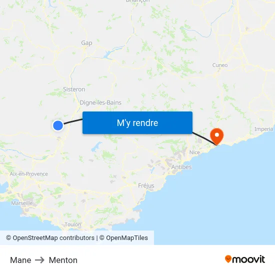 Mane to Menton map