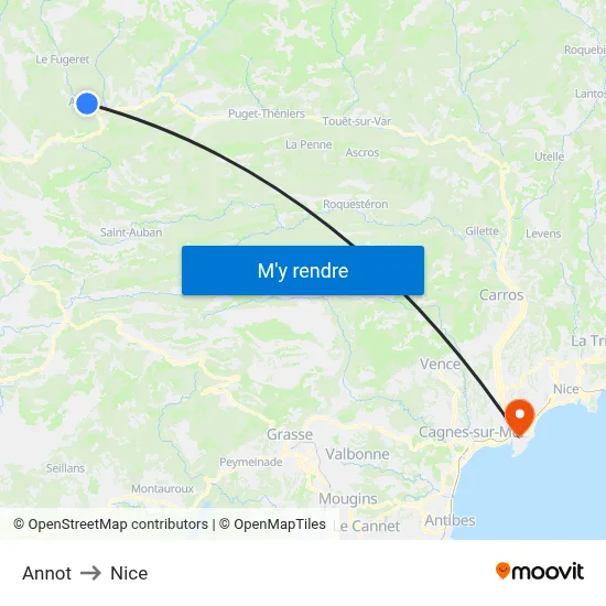 Annot to Nice map