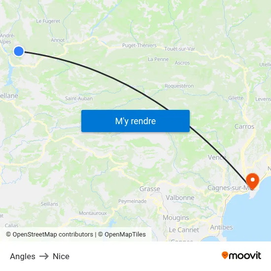 Angles to Nice map