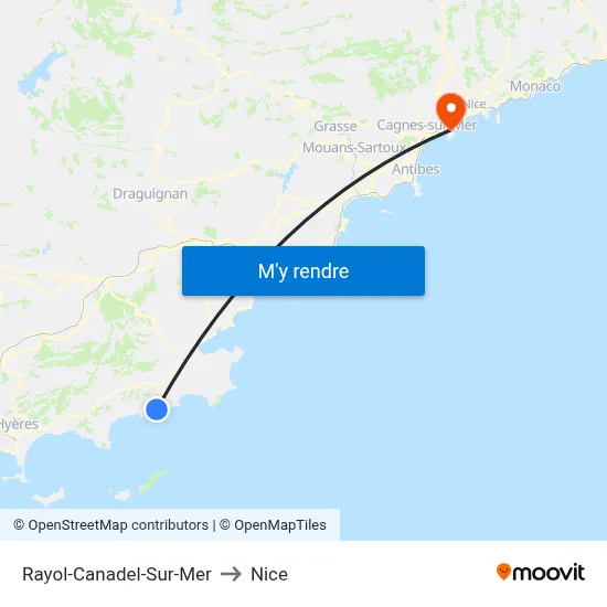 Rayol-Canadel-Sur-Mer to Nice map