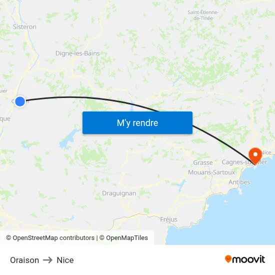 Oraison to Nice map