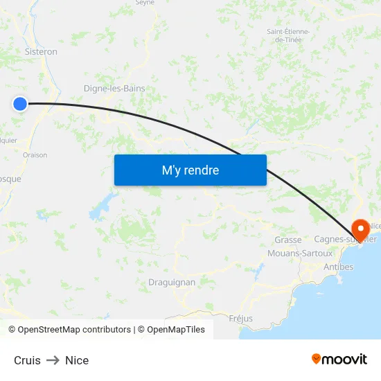Cruis to Nice map