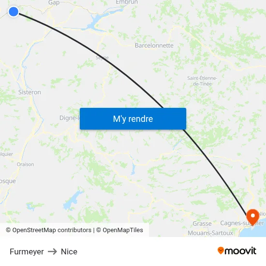 Furmeyer to Nice map