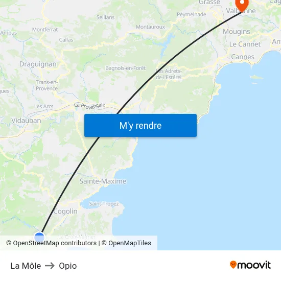 La Môle to Opio map