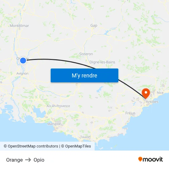 Orange to Opio map