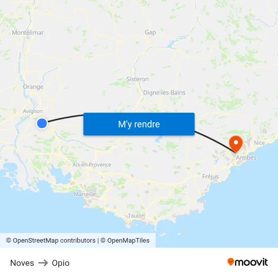 Noves to Opio map