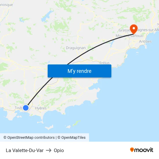 La Valette-Du-Var to Opio map