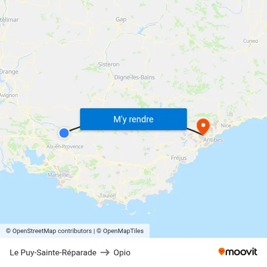 Le Puy-Sainte-Réparade to Opio map