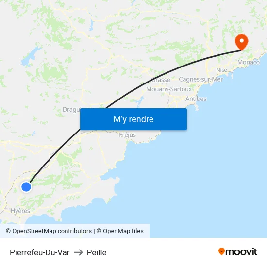 Pierrefeu-Du-Var to Peille map