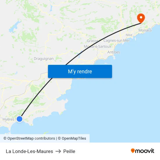 La Londe-Les-Maures to Peille map