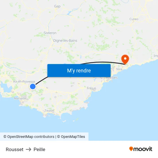 Rousset to Peille map