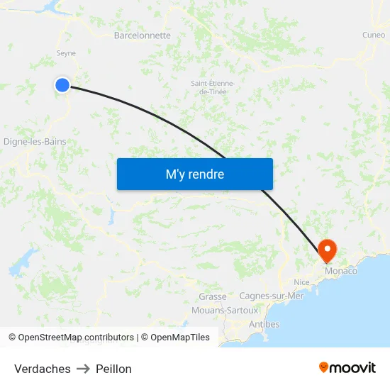 Verdaches to Peillon map