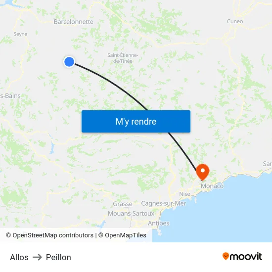 Allos to Peillon map