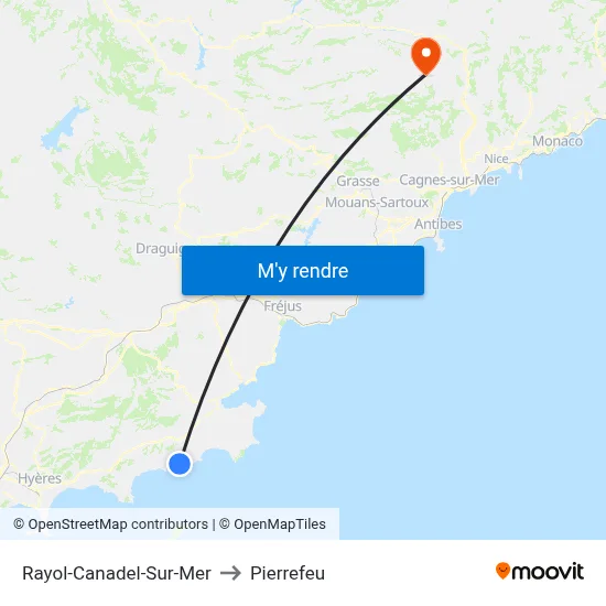 Rayol-Canadel-Sur-Mer to Pierrefeu map