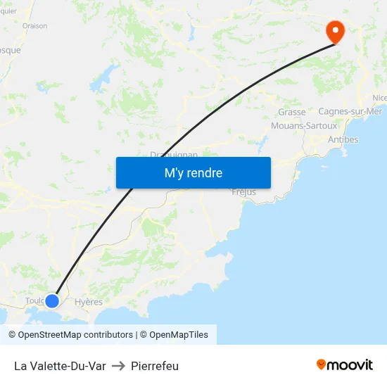 La Valette-Du-Var to Pierrefeu map