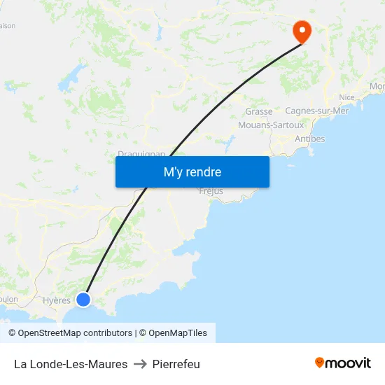 La Londe-Les-Maures to Pierrefeu map