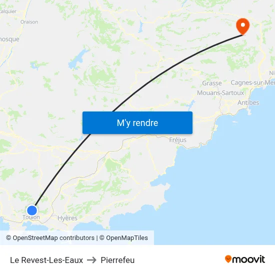Le Revest-Les-Eaux to Pierrefeu map