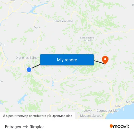 Entrages to Rimplas map