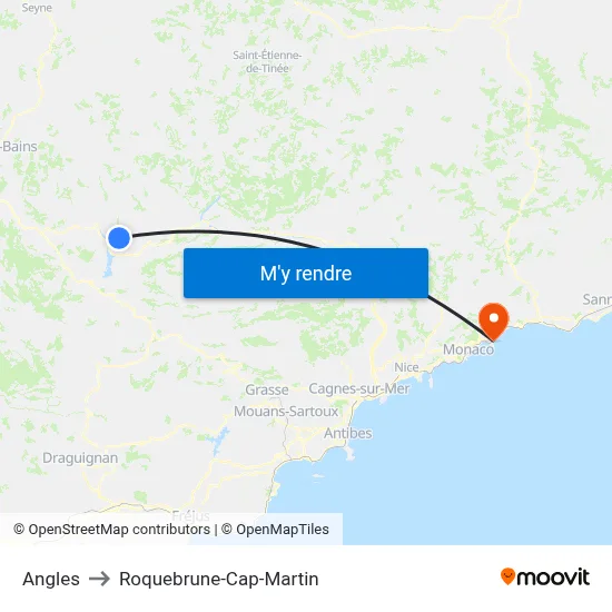 Angles to Roquebrune-Cap-Martin map
