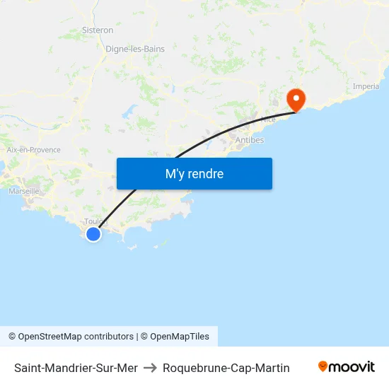 Saint-Mandrier-Sur-Mer to Roquebrune-Cap-Martin map