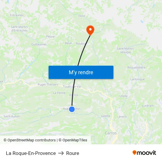 La Roque-En-Provence to Roure map