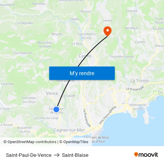 Saint-Paul-De-Vence to Saint-Blaise map