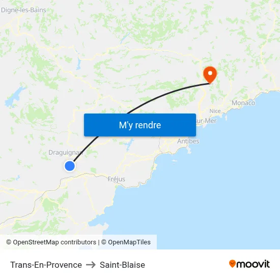 Trans-En-Provence to Saint-Blaise map