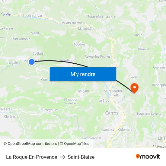 La Roque-En-Provence to Saint-Blaise map