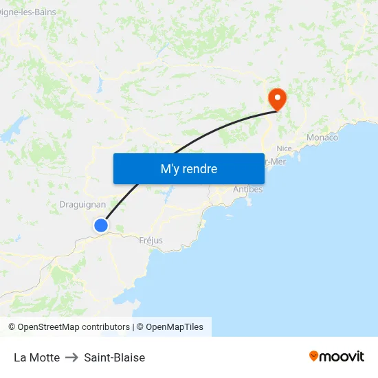 La Motte to Saint-Blaise map