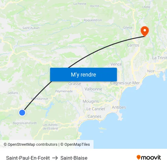Saint-Paul-En-Forêt to Saint-Blaise map