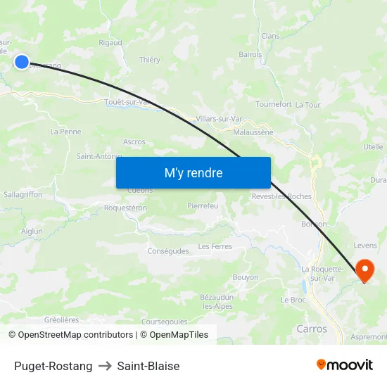 Puget-Rostang to Saint-Blaise map