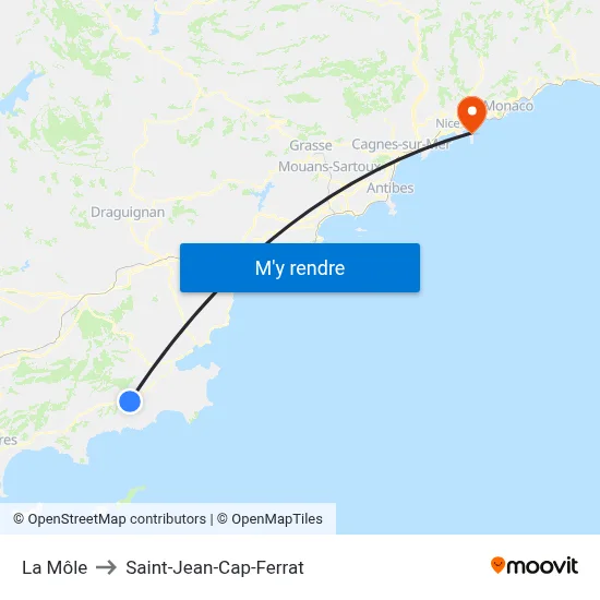 La Môle to Saint-Jean-Cap-Ferrat map