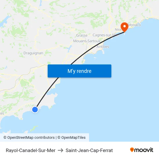 Rayol-Canadel-Sur-Mer to Saint-Jean-Cap-Ferrat map