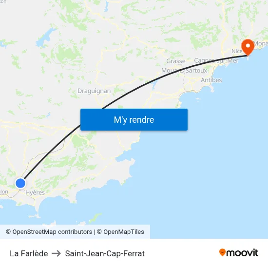 La Farlède to Saint-Jean-Cap-Ferrat map