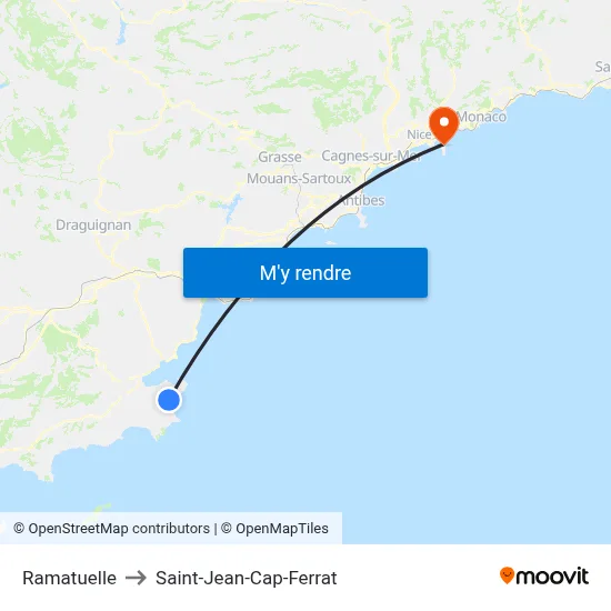 Ramatuelle to Saint-Jean-Cap-Ferrat map