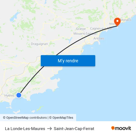 La Londe-Les-Maures to Saint-Jean-Cap-Ferrat map