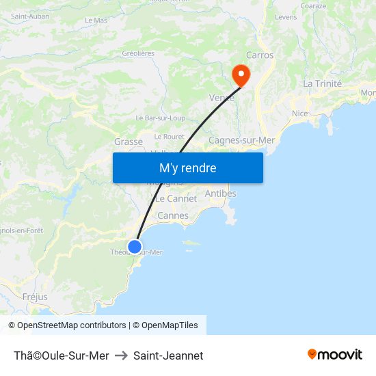 Thã©Oule-Sur-Mer to Saint-Jeannet map
