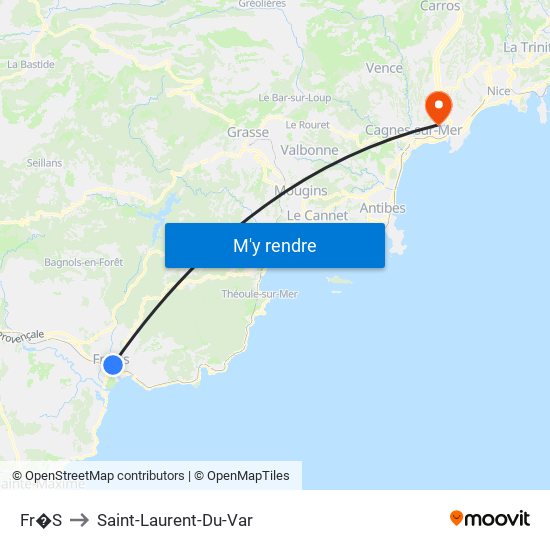 Fr�S to Saint-Laurent-Du-Var map
