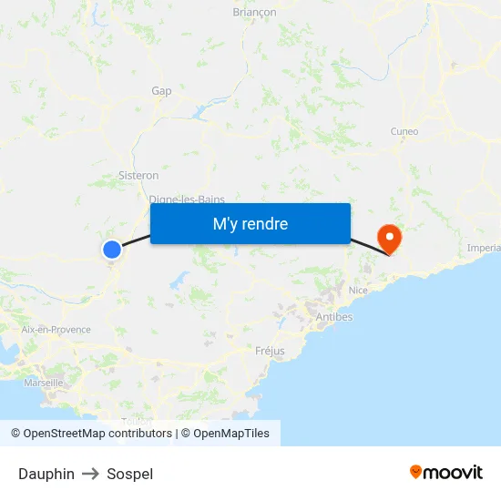 Dauphin to Sospel map