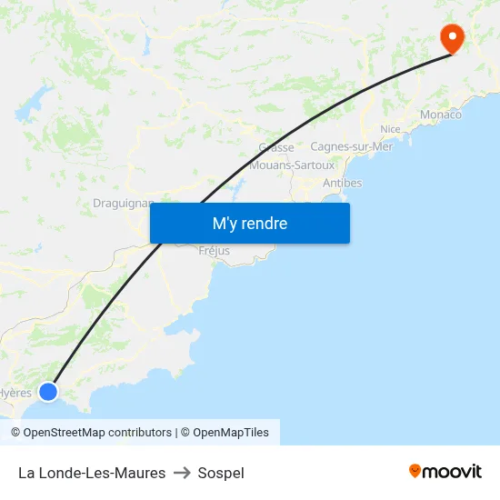 La Londe-Les-Maures to Sospel map