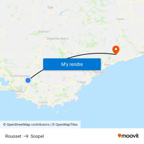 Rousset to Sospel map